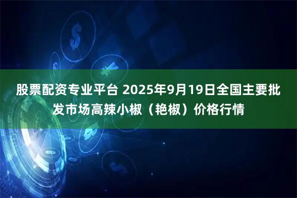 股票配资专业平台 2025年9月19日全国主要批发市场高辣小椒（艳椒）价格行情